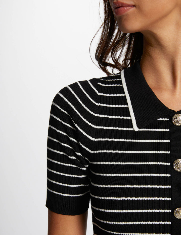 Robe tricot courte rayée