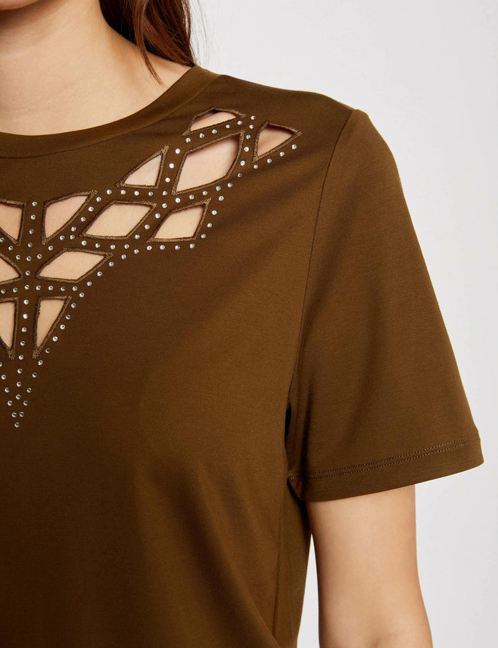 T-shirt manches courtes strass