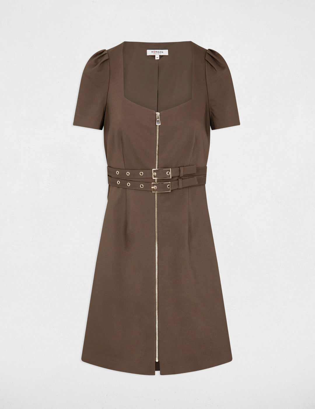 Robe courte ajustée zippée