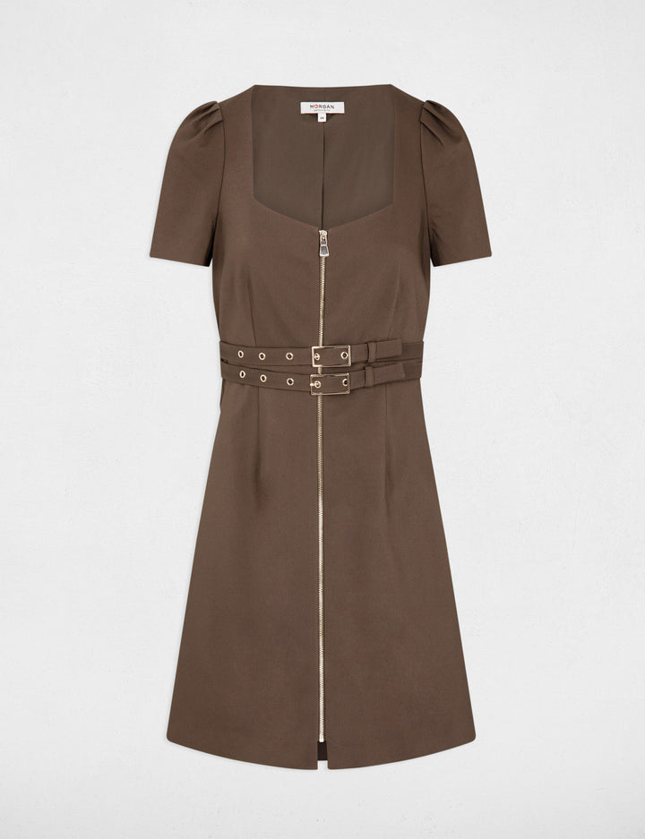 Robe courte ajustée zippée