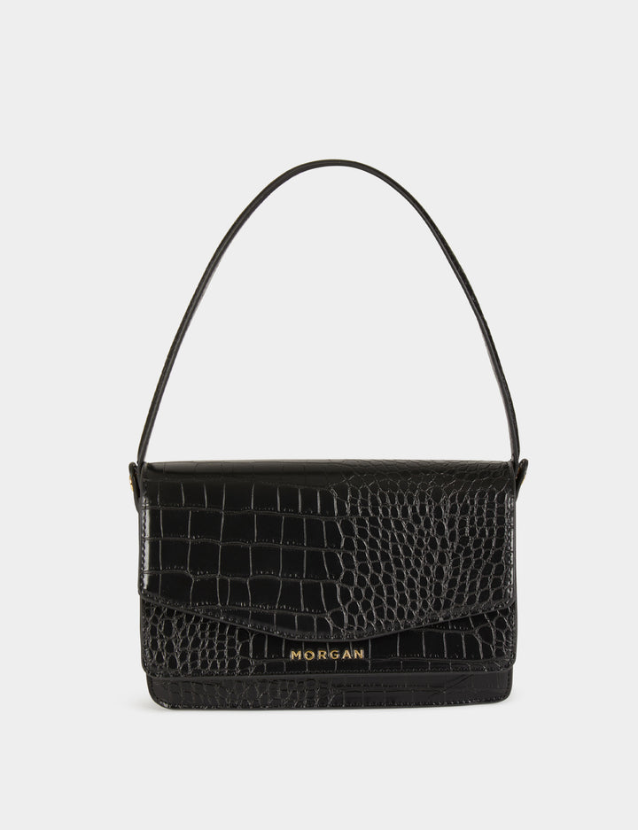 Sac baguette aspect croco
