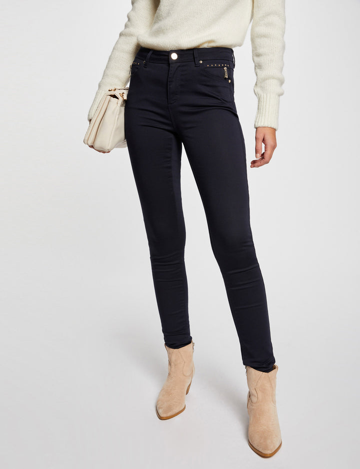 Pantalon skinny aspect satin