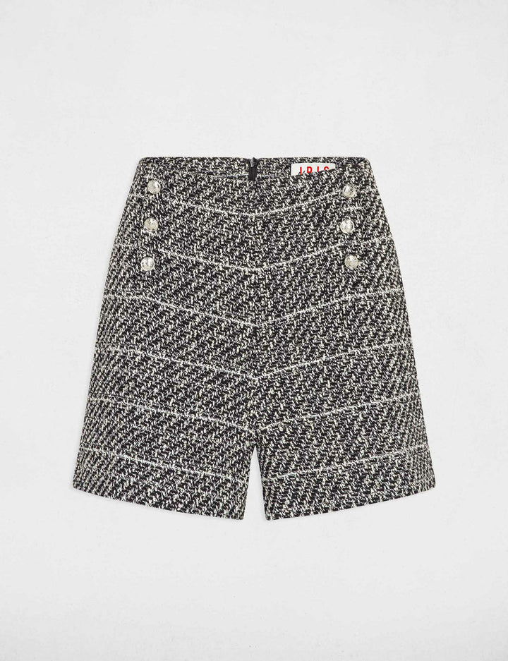 Short droit avec fils métallisés